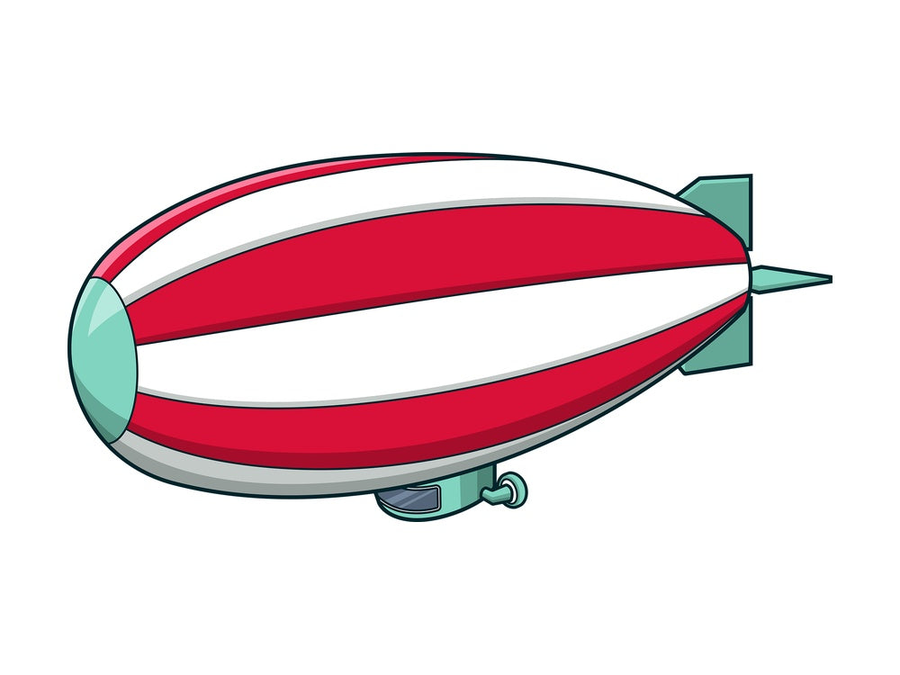 Zeppelin with red and white stripes. PNG - JPG and vector EPS (infinitely scalable).