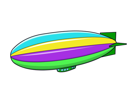 Colorful blimp. PNG - JPG and vector EPS (infinitely scalable).