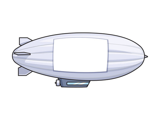 Zeppelin with empty billboard sign. PNG - JPG and vector EPS (infinitely scalable).