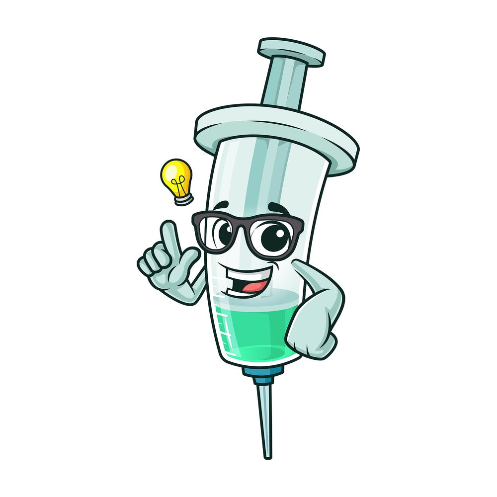Vaccine having an idea. PNG - JPG and vector EPS (infinitely scalable).