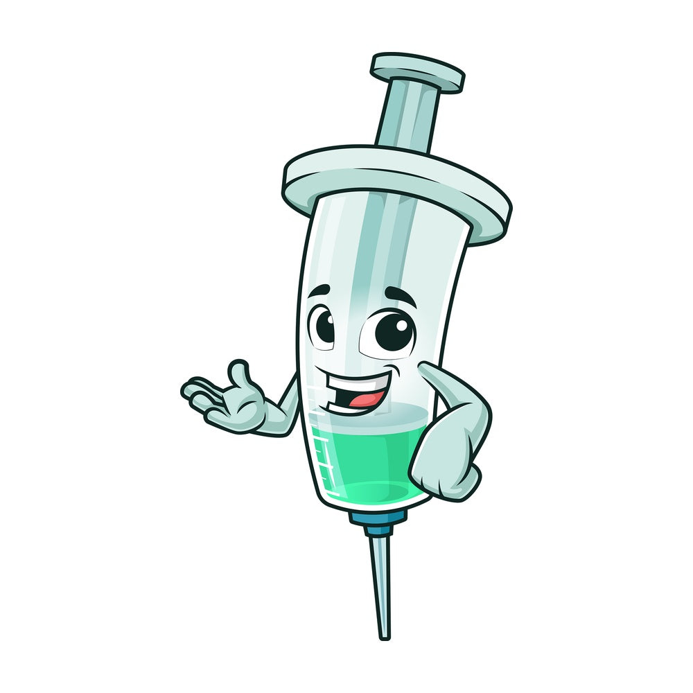 Happy vaccine presenting. PNG - JPG and vector EPS (infinitely scalable).