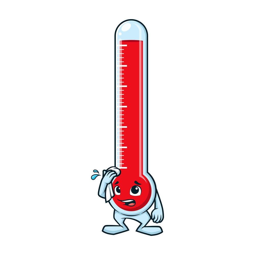 Hot thermometer high temperature. PNG - JPG and vector EPS (infinitely scalable).