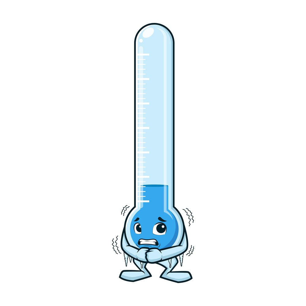 Cold thermometer low temperature. PNG - JPG and vector EPS (infinitely scalable).