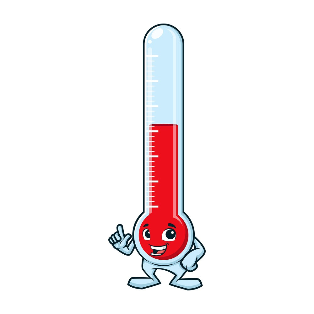Thermometer pointing up. PNG - JPG and vector EPS (infinitely scalable).