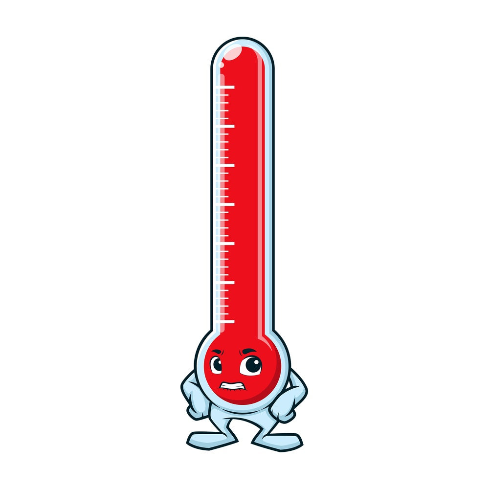Angry thermometer. PNG - JPG and vector EPS (infinitely scalable).