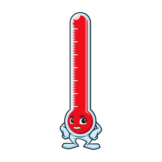 Angry thermometer. PNG - JPG and vector EPS (infinitely scalable).