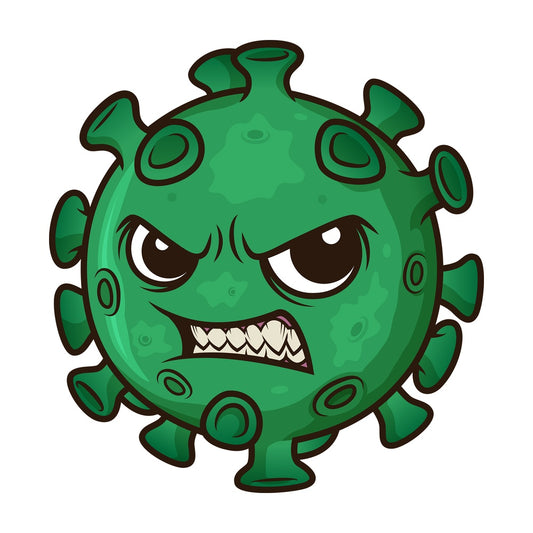 Evil coronavirus. PNG - JPG and vector EPS (infinitely scalable). Image isolated on transparent background.