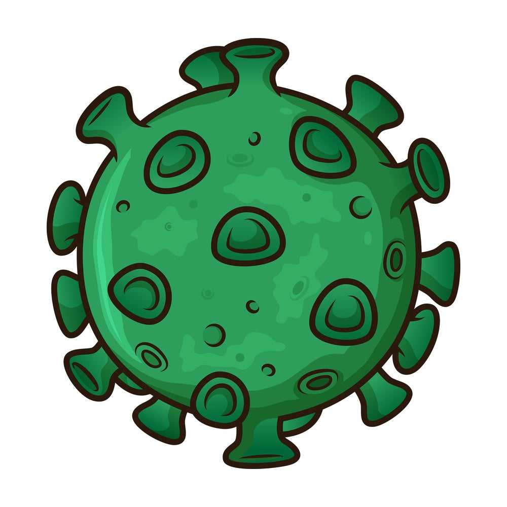 Green coronavirus. PNG - JPG and vector EPS (infinitely scalable). Image isolated on transparent background.