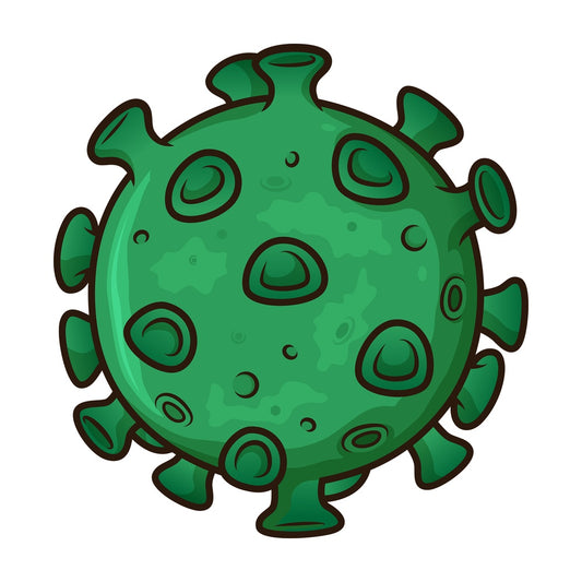 Green coronavirus. PNG - JPG and vector EPS (infinitely scalable). Image isolated on transparent background.
