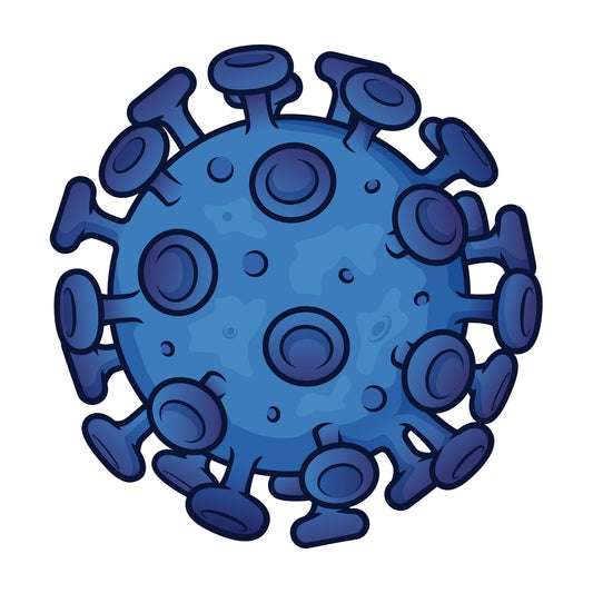 Blue coronavirus. PNG - JPG and vector EPS (infinitely scalable). Image isolated on transparent background.