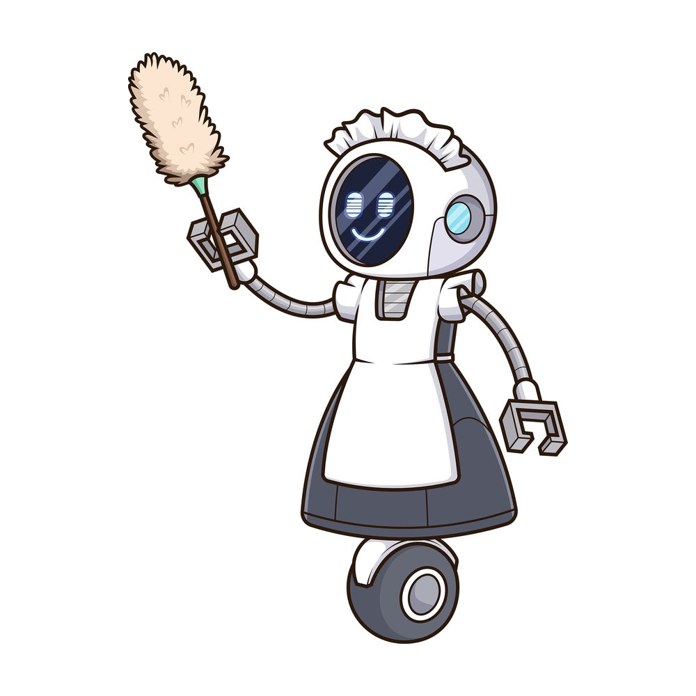 Robot maid. PNG - JPG and vector EPS file formats (infinitely scalable). Image isolated on transparent background.
