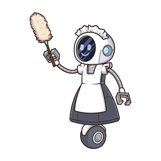 Robot maid. PNG - JPG and vector EPS file formats (infinitely scalable). Image isolated on transparent background.