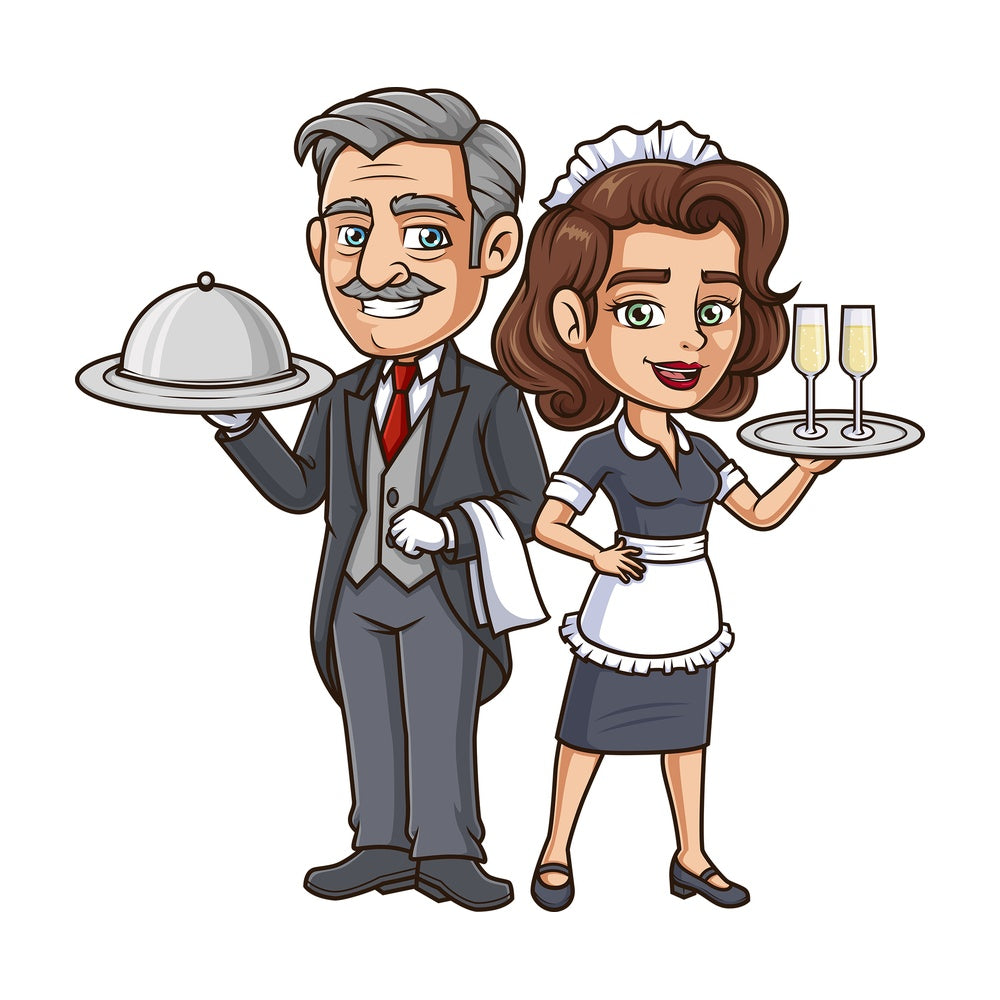 Maid and butler. PNG - JPG and vector EPS file formats (infinitely scalable). Image isolated on transparent background.