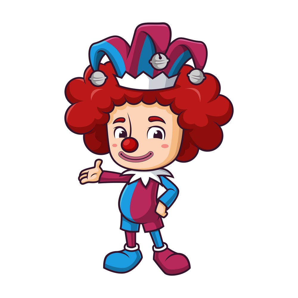 Jester presenting. PNG - JPG and vector EPS (infinitely scalable).