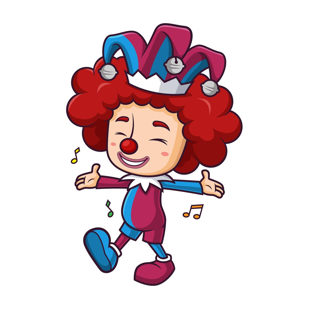 Jester entertaining with music. PNG - JPG and vector EPS (infinitely scalable).