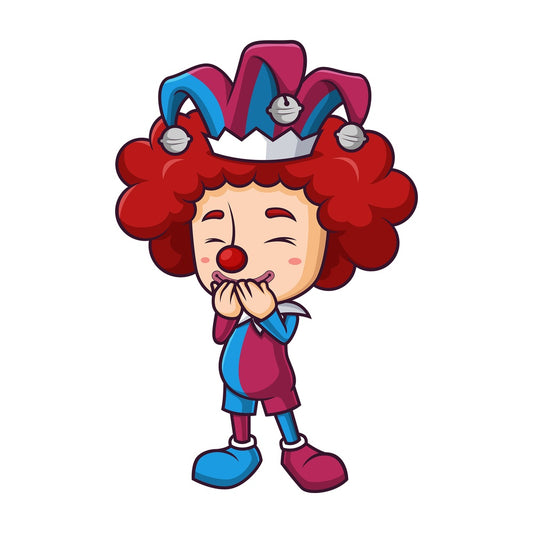 Court jester giggling. PNG - JPG and vector EPS (infinitely scalable).