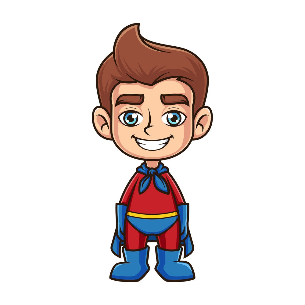 Happy kid superhero. PNG - JPG and vector EPS (infinitely scalable).