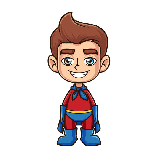 Happy kid superhero. PNG - JPG and vector EPS (infinitely scalable).