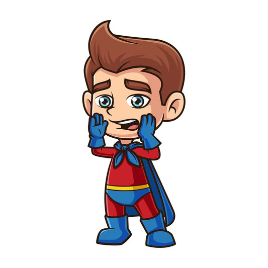 Superhero kid yelling. PNG - JPG and vector EPS (infinitely scalable).