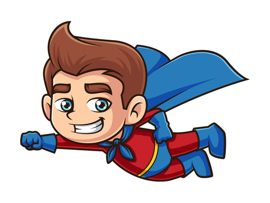 Superhero kid flying. PNG - JPG and vector EPS (infinitely scalable).
