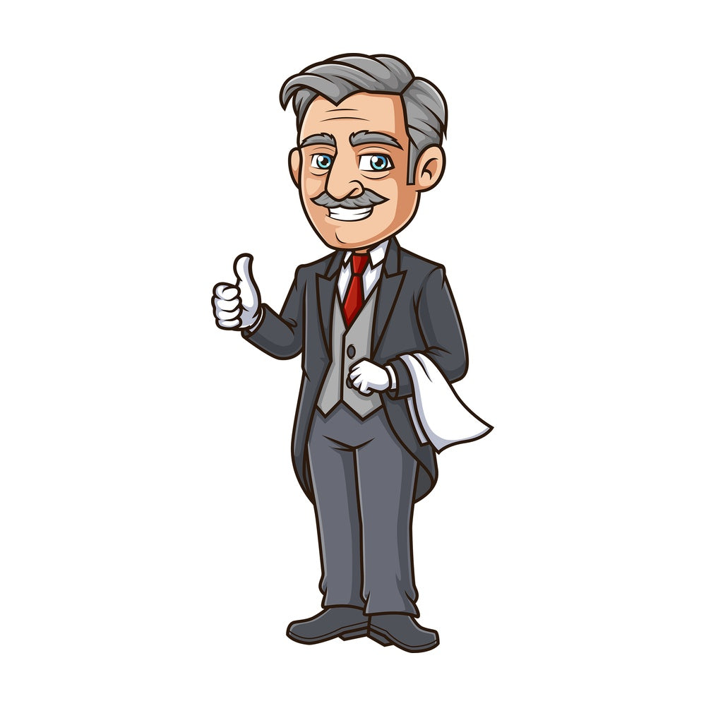 Butler thumbs up. PNG - JPG and vector EPS (infinitely scalable).
