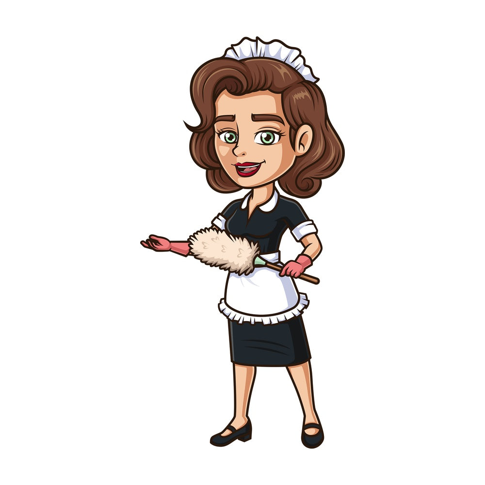 Maid presenting. PNG - JPG and vector EPS (infinitely scalable).
