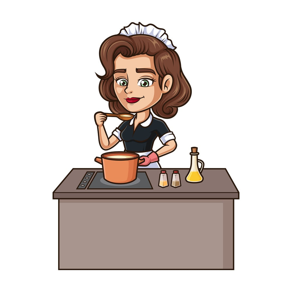 Maid cooking. PNG - JPG and vector EPS (infinitely scalable).