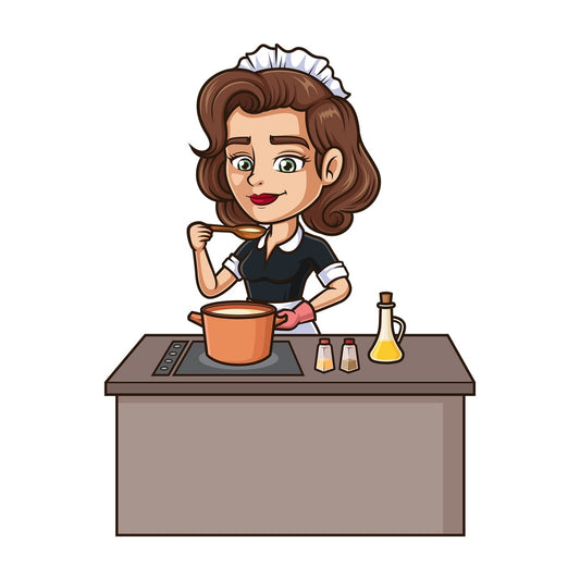 Maid cooking. PNG - JPG and vector EPS (infinitely scalable).