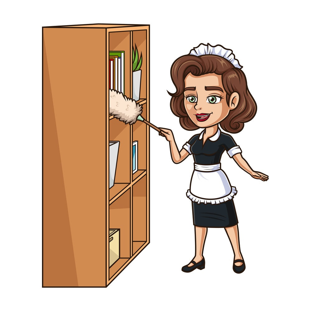 Maid house cleaning. PNG - JPG and vector EPS (infinitely scalable).