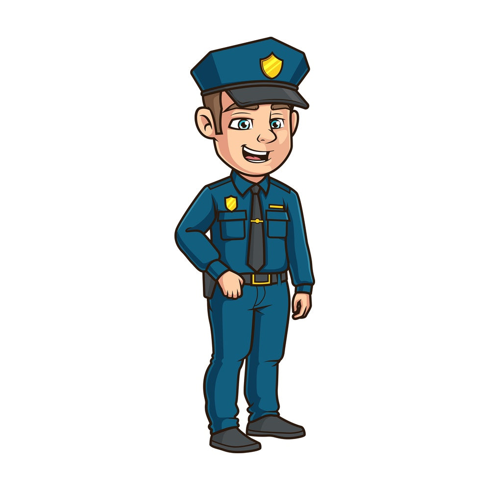 Friendly Police Officer Side View