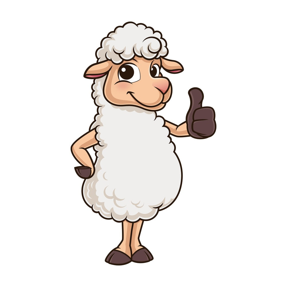 Cute sheep thumbs up. PNG - JPG and vector EPS (infinitely scalable).