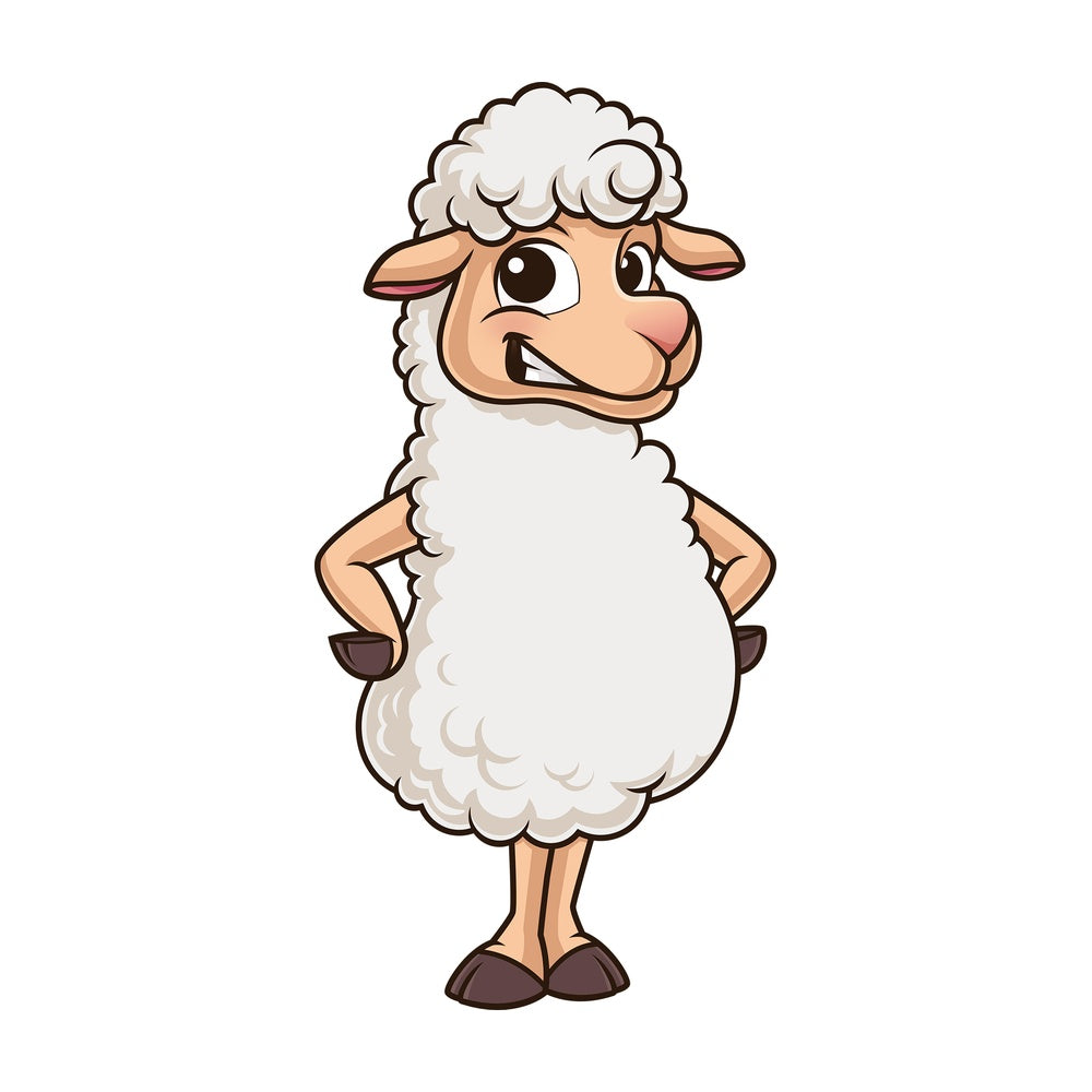 Cute sheep smiling. PNG - JPG and vector EPS (infinitely scalable).
