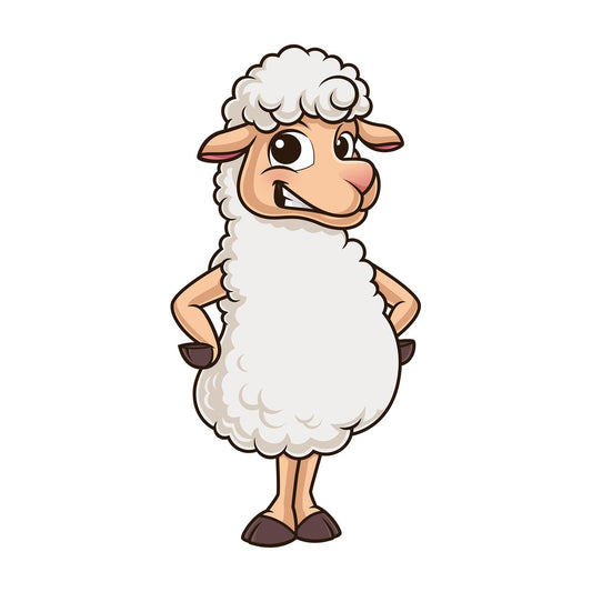 Cute sheep smiling. PNG - JPG and vector EPS (infinitely scalable).