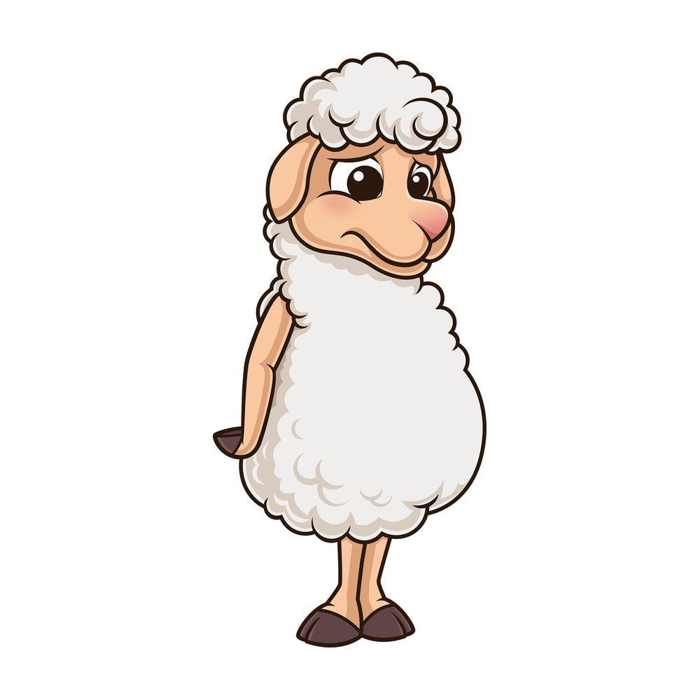 Sad sheep. PNG - JPG and vector EPS (infinitely scalable).