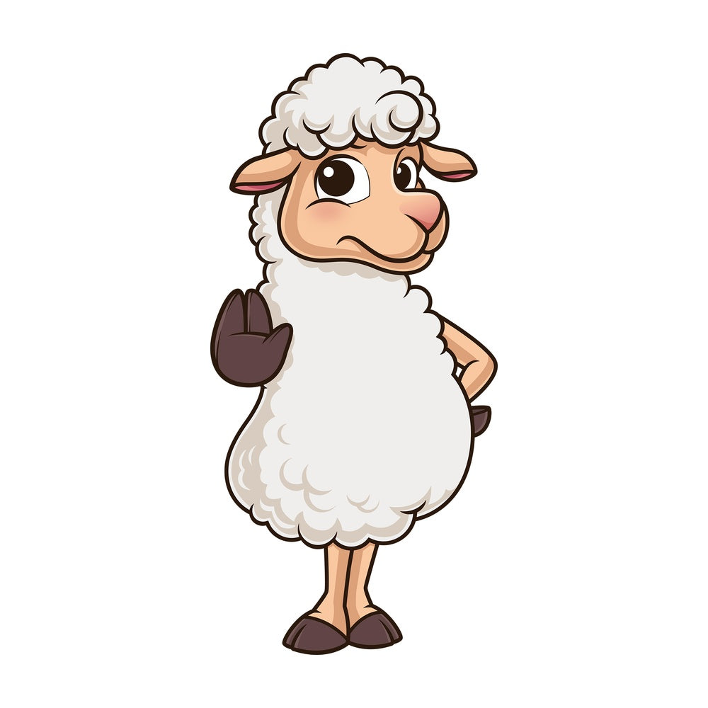 Cute sheep stop gesture. PNG - JPG and vector EPS (infinitely scalable).