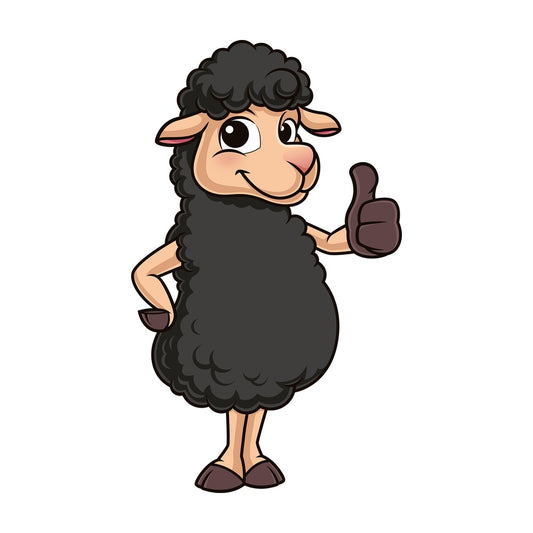 Black sheep thumbs up. PNG - JPG and vector EPS (infinitely scalable).