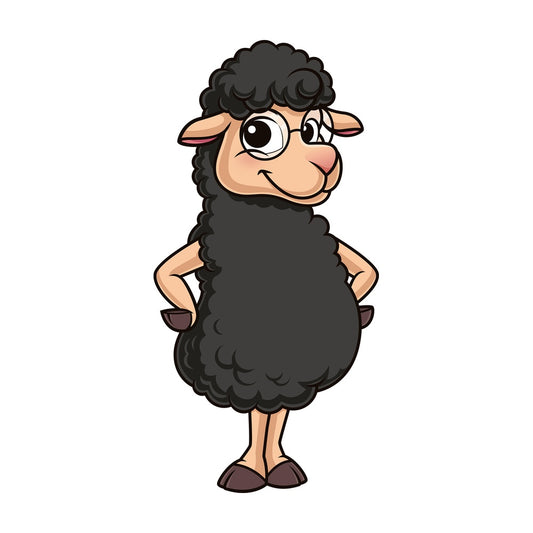 Black sheep with glasses. PNG - JPG and vector EPS (infinitely scalable).