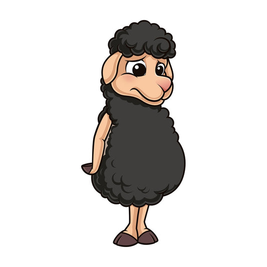Sad black sheep. PNG - JPG and vector EPS (infinitely scalable).