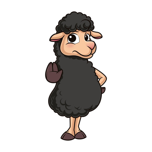 Black sheep stop gesture. PNG - JPG and vector EPS (infinitely scalable).
