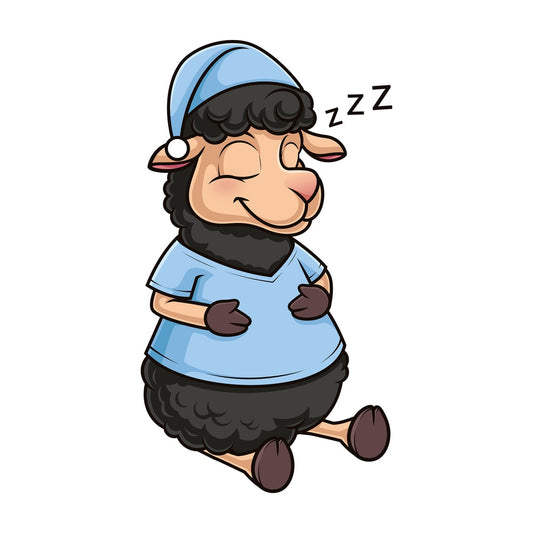 Black sheep sleeping. PNG - JPG and vector EPS (infinitely scalable).
