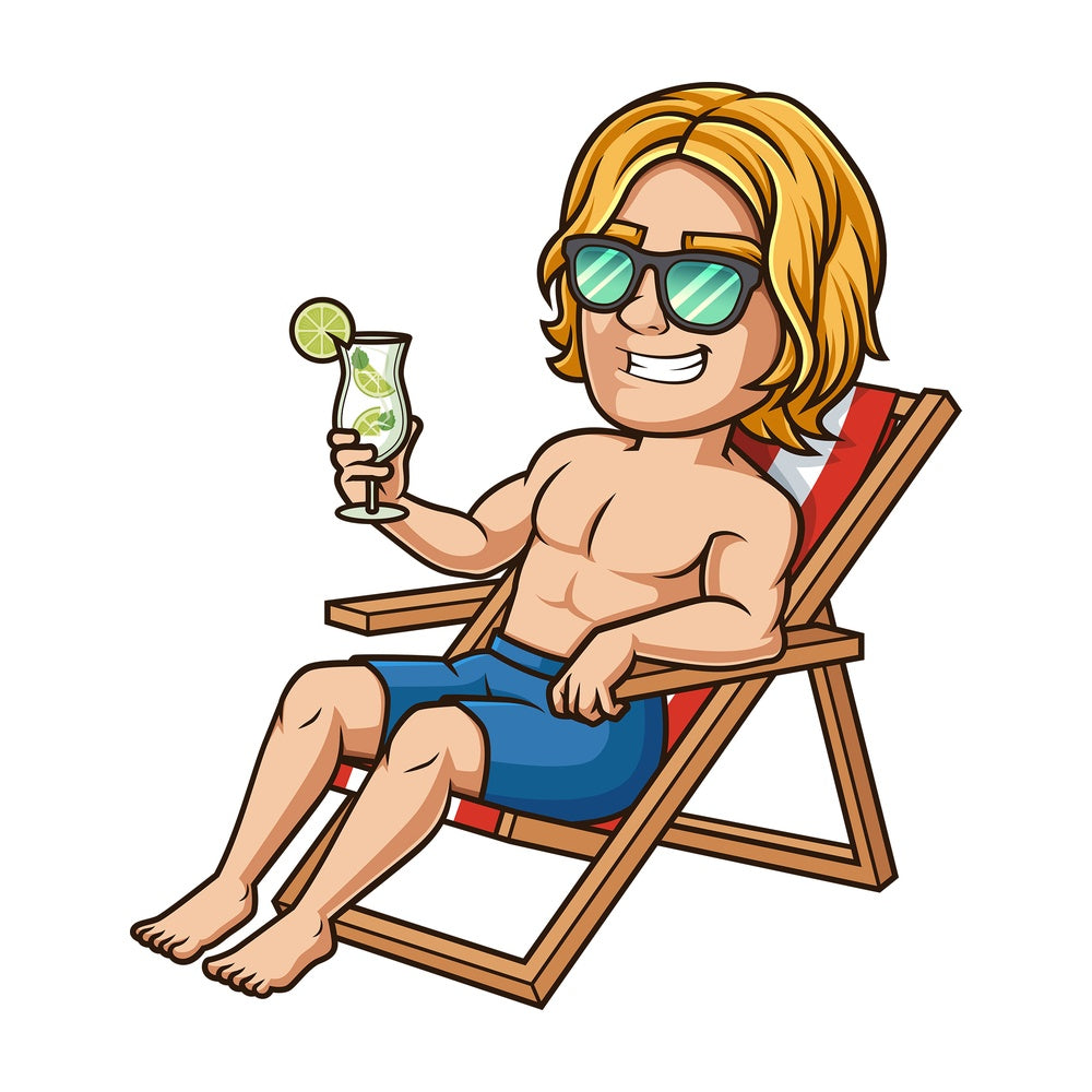 Young man sunbathes. PNG - JPG and vector EPS (infinitely scalable).