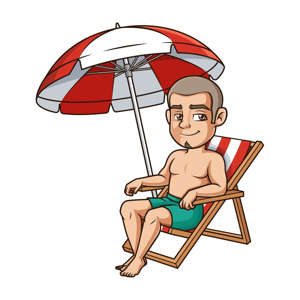 Hispanic man at the beach. PNG - JPG and vector EPS (infinitely scalable).