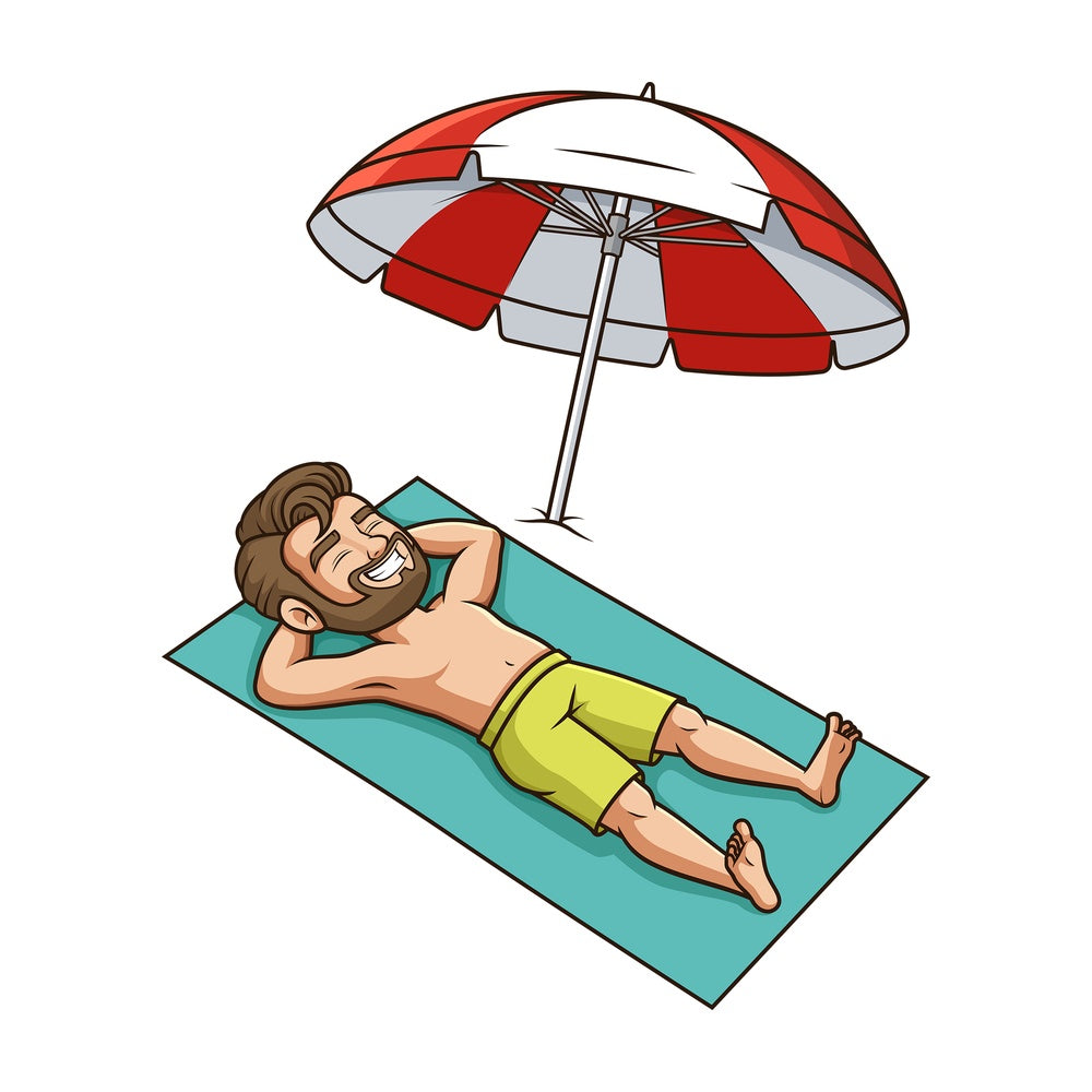 Man enjoying the sun. PNG - JPG and vector EPS (infinitely scalable).