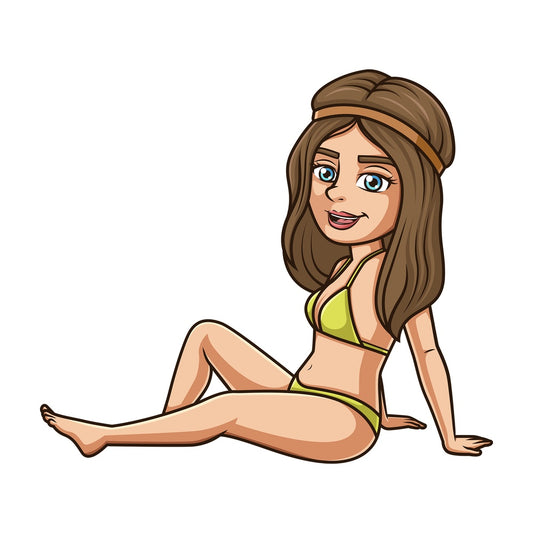 Young woman in bikini. PNG - JPG and vector EPS (infinitely scalable).