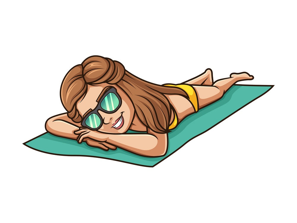 Sexy woman sunbathing. PNG - JPG and vector EPS (infinitely scalable).