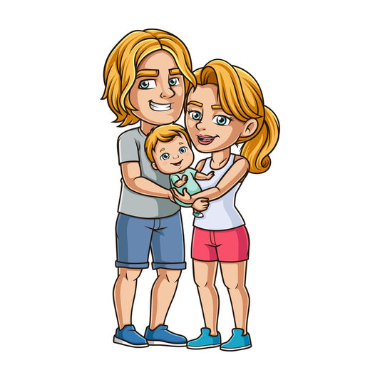 Parents with baby. PNG - JPG and vector EPS (infinitely scalable).