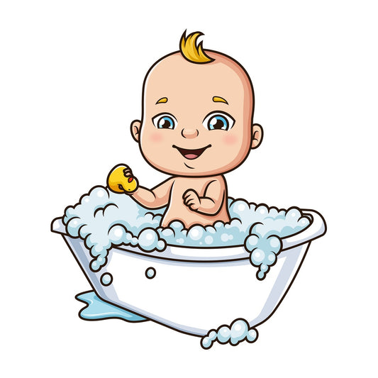 Baby boy taking a bath. PNG - JPG and vector EPS (infinitely scalable).