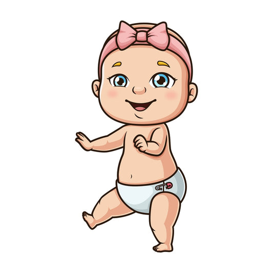 Baby girl walking. PNG - JPG and vector EPS (infinitely scalable).