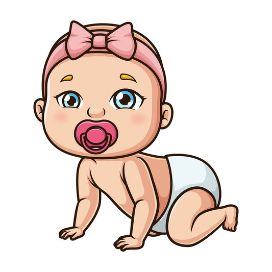 Baby girl crawling. PNG - JPG and vector EPS (infinitely scalable).