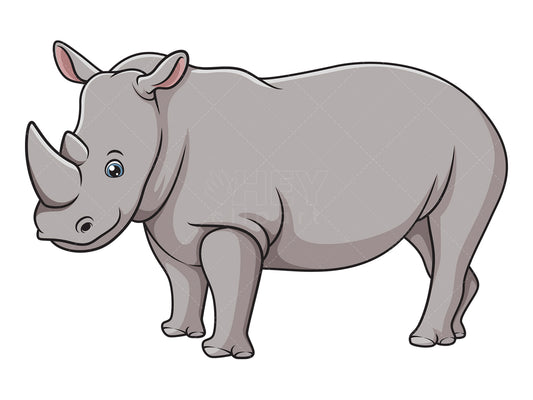 Royalty-free stock vector illustration of an adorable rhinoceros.